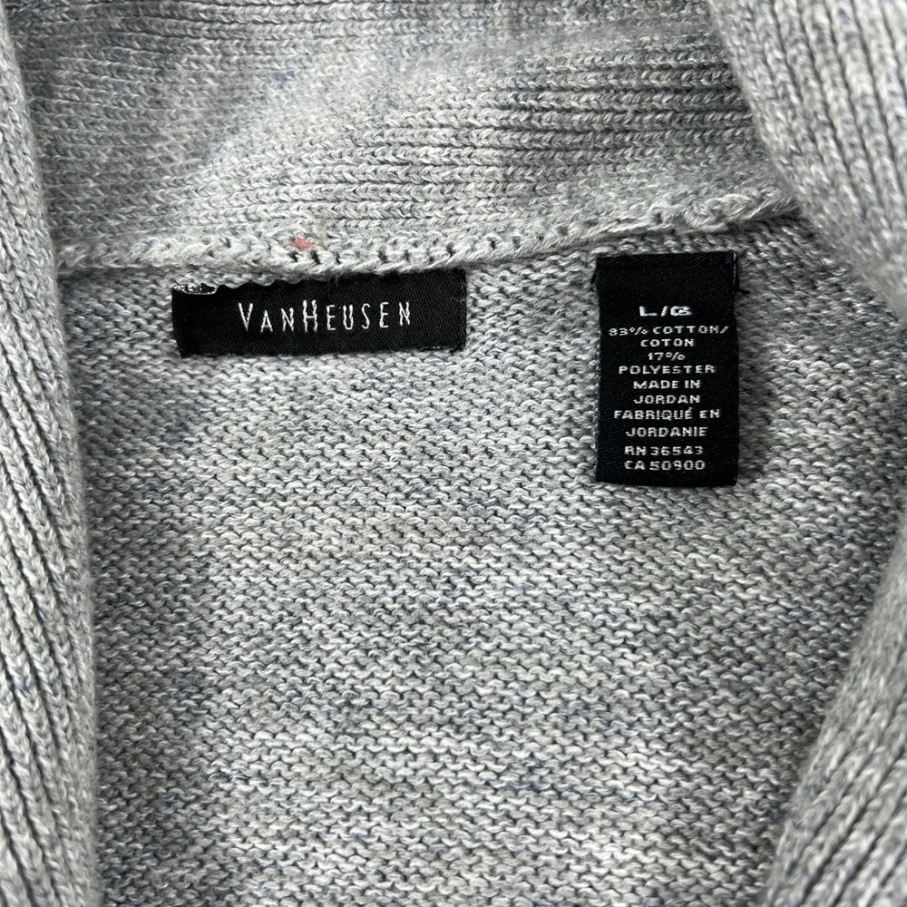 Van Heusen Gray Cardigan Sweater in Size Men’s Large